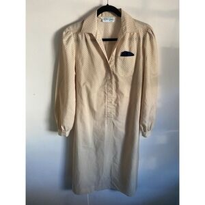 Katie Lewis Vintage Polka Dot Button Front Midi Shirt Dress